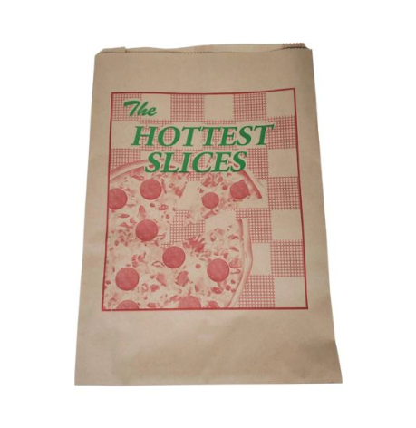 Printed pizza slice bags for by-the-slice service, sold wholesale