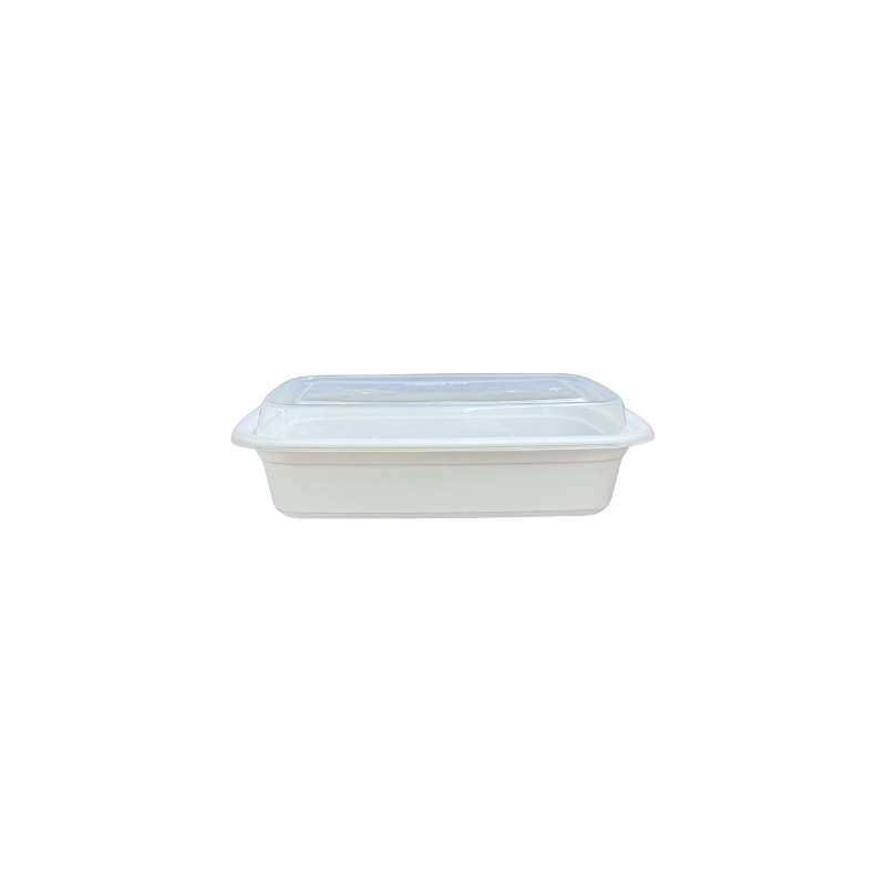 32 oz rectangular PP microwave safe takeout container with matching snap-on lid