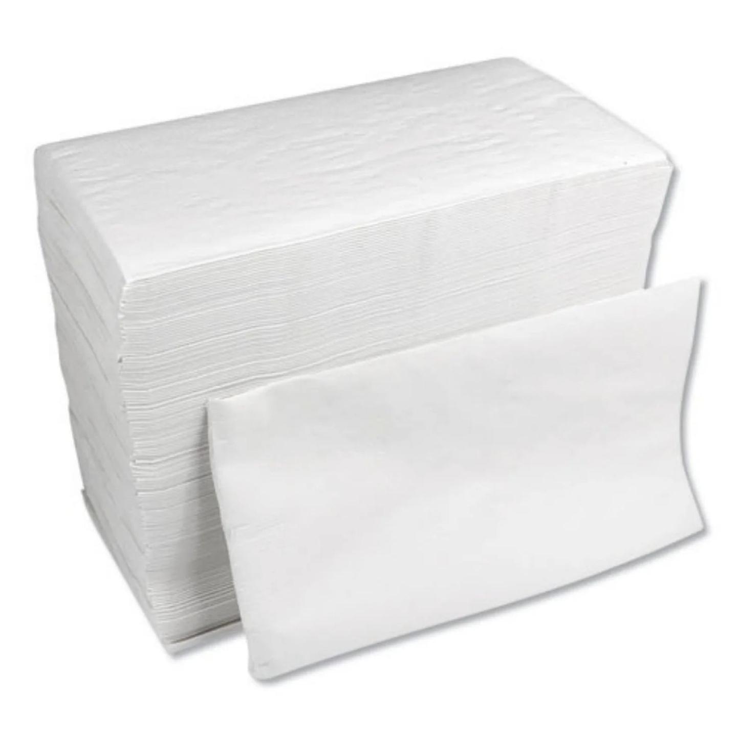 2-ply white dinner napkins in bulk, a standard front-of-house restaurant supply