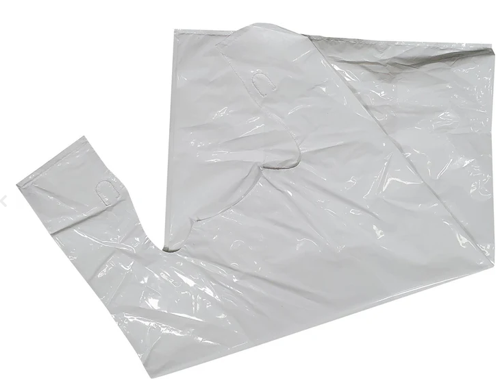 White poly t-shirt bags for produce, deli and bin-liner use