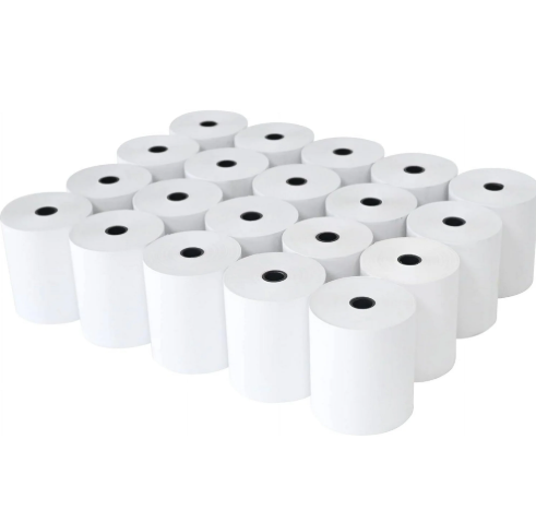 Case of 3 1/8 inch x 180 foot thermal receipt rolls for POS printers, 50 rolls per case